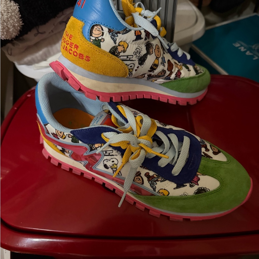 The Marc Jacobs Multicolor Peanuts Sneakers - Green/Blue/Pink